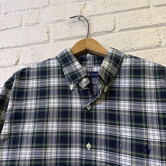 Ralph Lauren Polo Men's Blue/Green Plaid Flannel Button-Down Blake Shirt XL Pony - Picture 1 of 3
